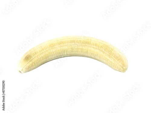 Peeled Banana on white background