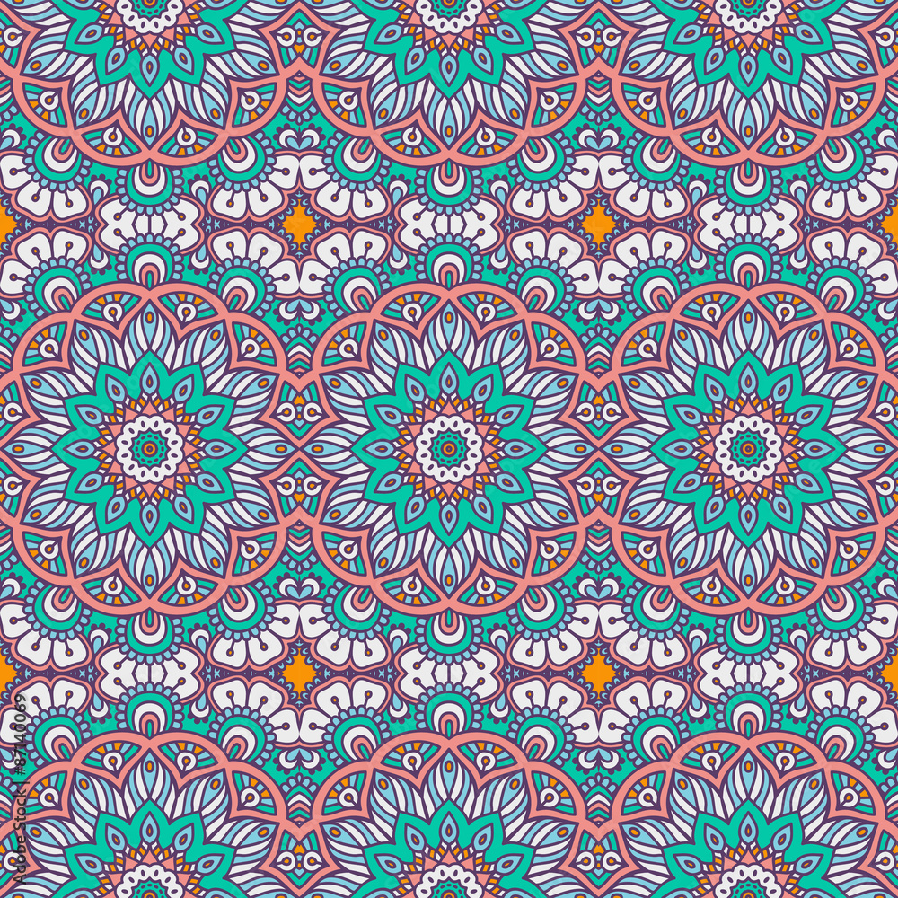 Ethnic floral seamless pattern