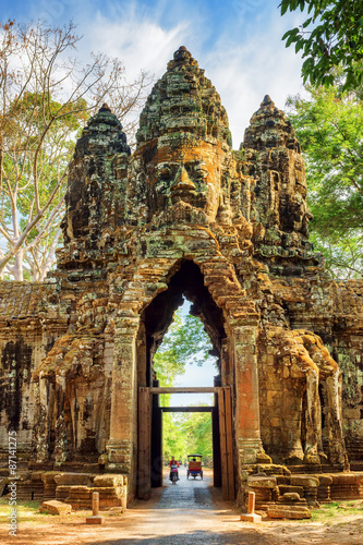 Gateway to ancient Angkor Thom in Siem Reap, Cambodia photo