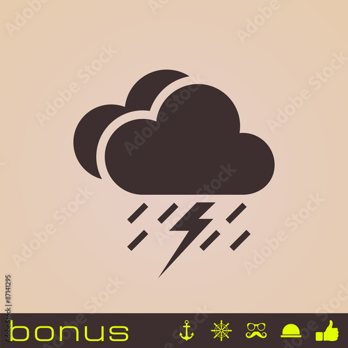lightning rain cloud meteo icon