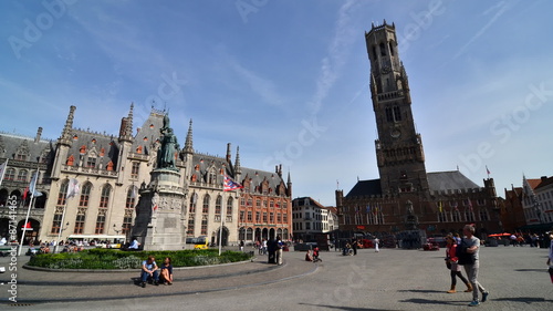 Grote Markt square in Bruges, Belgium photo
