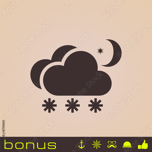 snow cloud moon meteo icon