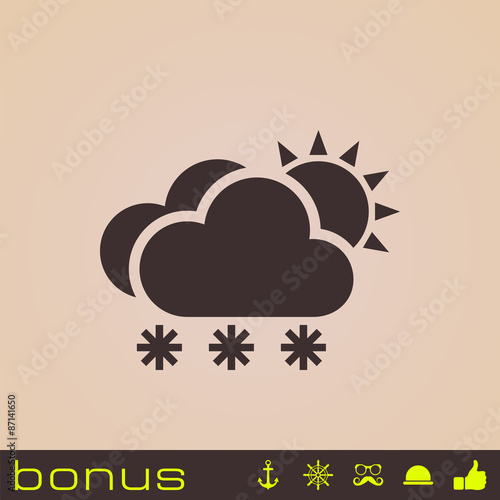 snow cloud sun meteo icon