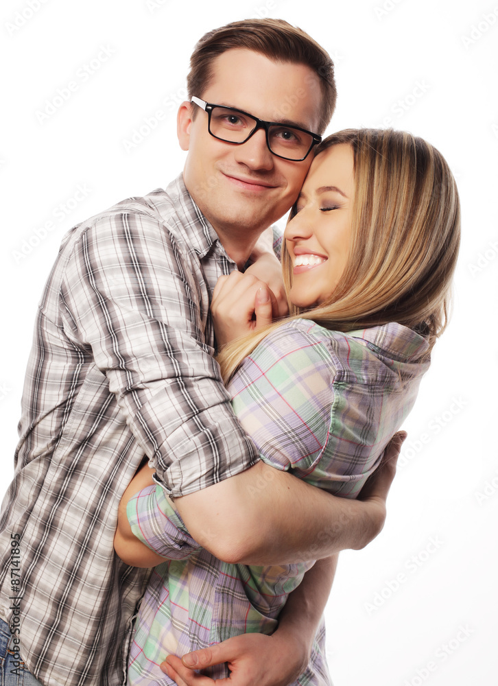 Thoughtful couple hugging Thoughtful couple hugging