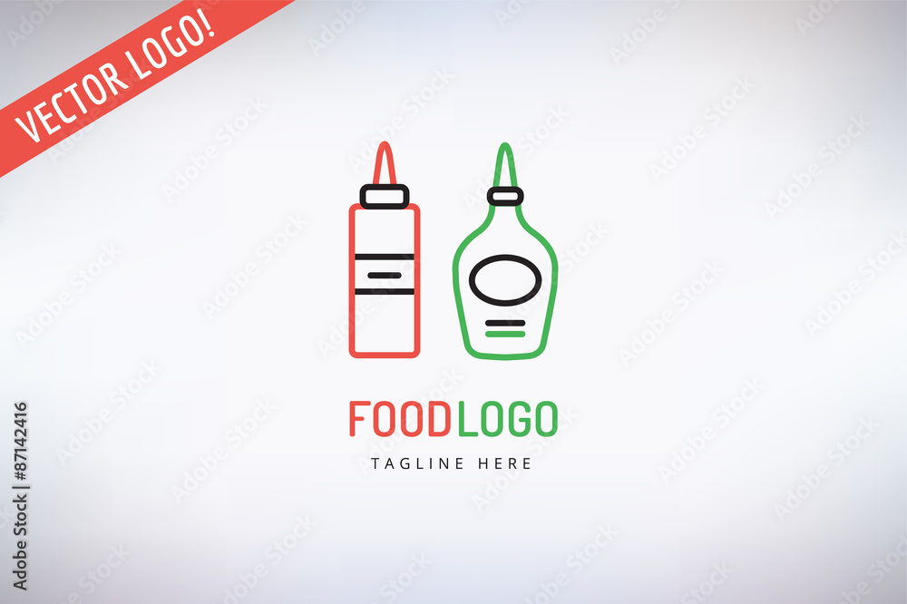 BBQ and Food Vector Logo. Outdoor, Kitchen or Meat symbol. Stock BBQ and Food Vector Logo. Outdoor, Kitchen or Meat symbol. Stock