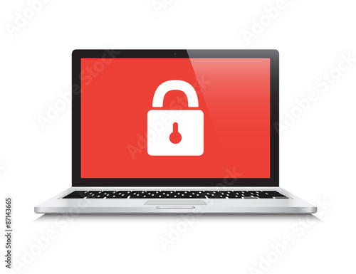 Security Locked Laptop Computer