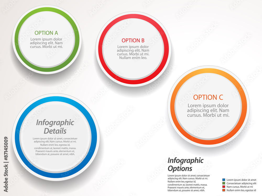 Infographic circles options Infographic circles options