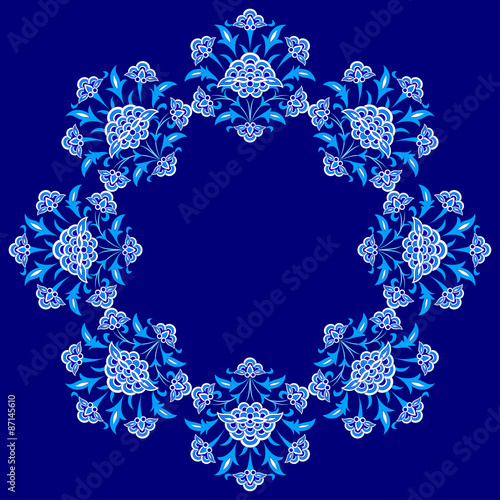 designed with shades of blue ottoman pattern series thirteen