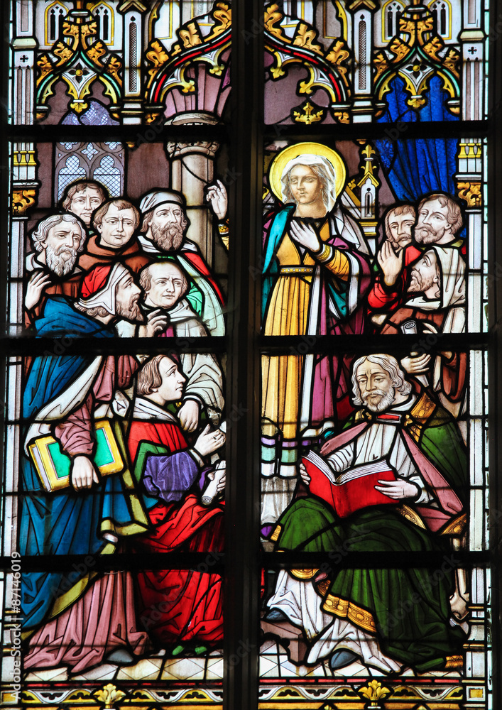 Stained Glass window in a catholic church