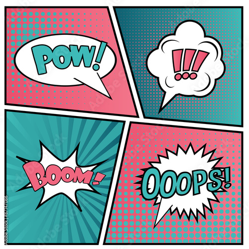 Abstract Creative concept vector comics pop art style blank