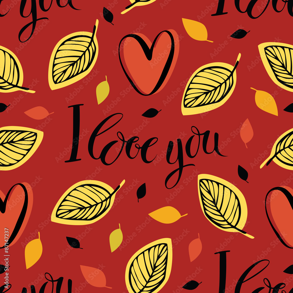 I love you pattern. Red background I love you pattern. Red background