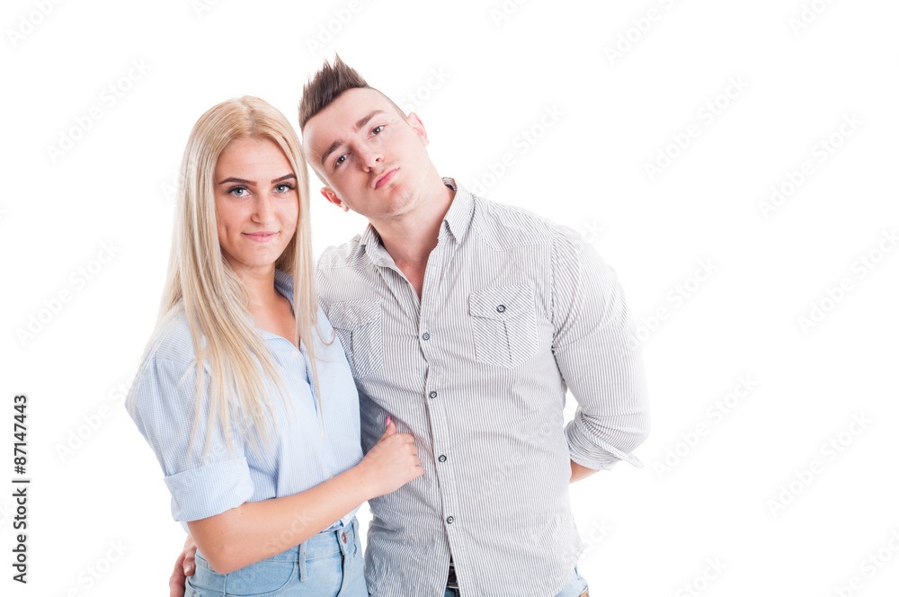 Beautiful young couple isolated on white background Beautiful young couple isolated on white background