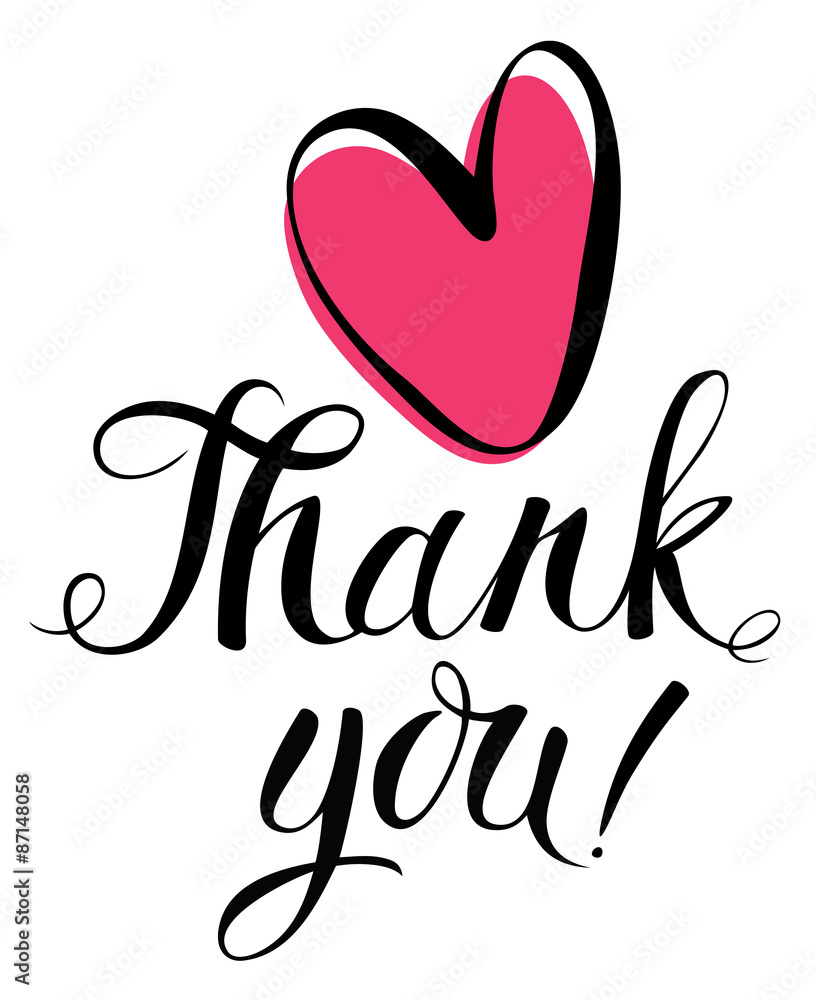 Thank you card with heart Thank you card with heart