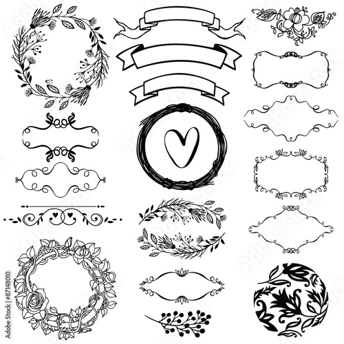 Vector decorative design elements set