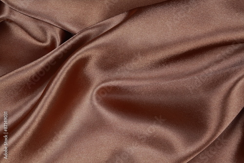 Brown Silk cloth of wavy abstract background