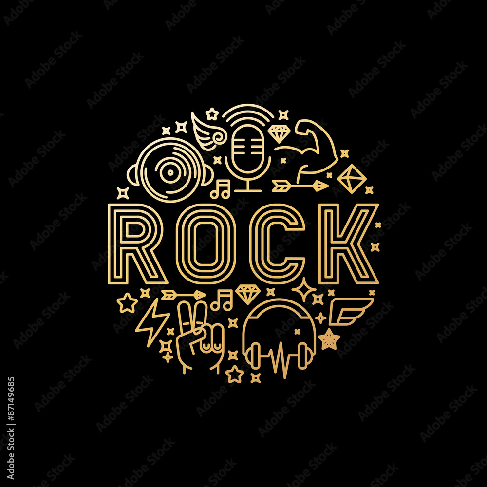 Vector rock music concept Vector rock music concept
