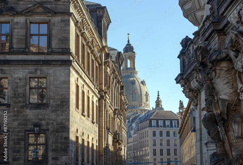 Obraz premium View of Augustus Street from George Gate, Dresden, Saxony, Germa