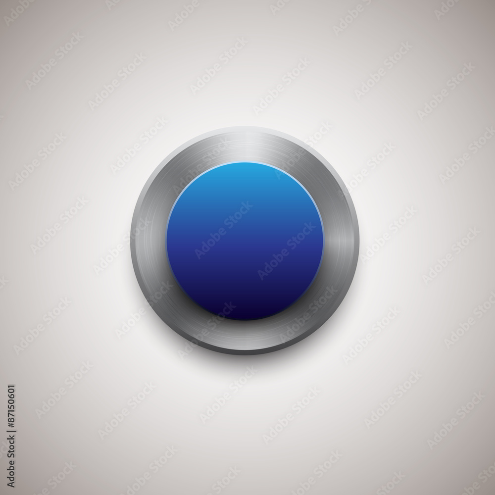 Vector metal blue button