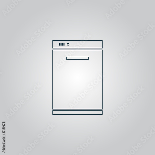 Kitchen - Dishwasher icon, sign and button