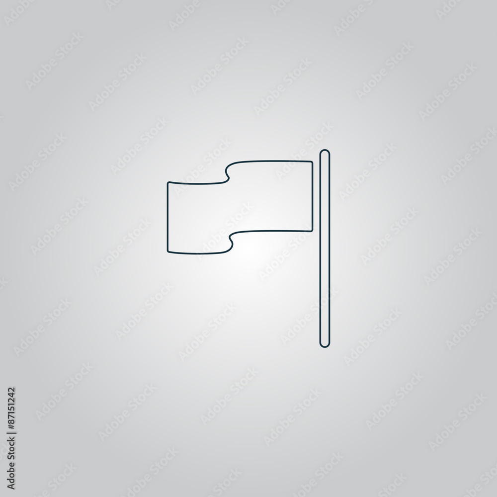 Flag icon. Location marker symbol. Flat design style. Flag icon. Location marker symbol. Flat design style.