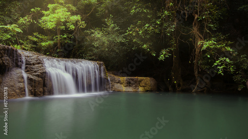 Arawan Waterfall in tropical forest Thailand photo