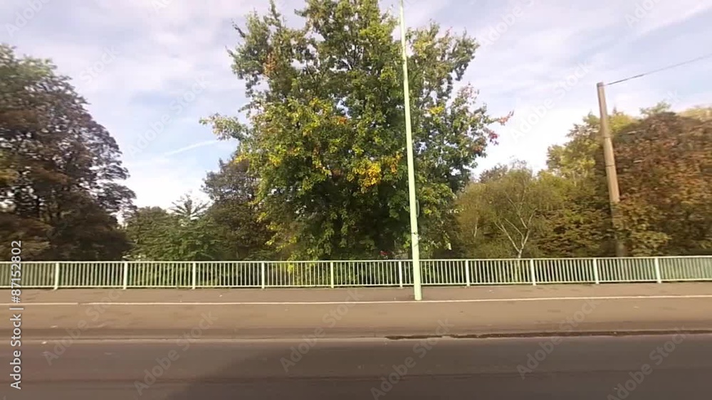Rheinbrücke Überfahrt, seitlich, slowmotion Rheinbrücke Überfahrt, seitlich, slowmotion