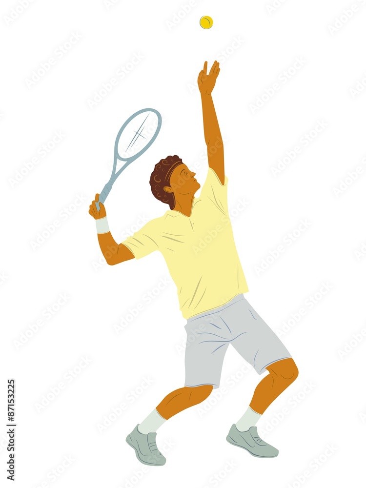 slhouette tennis player service