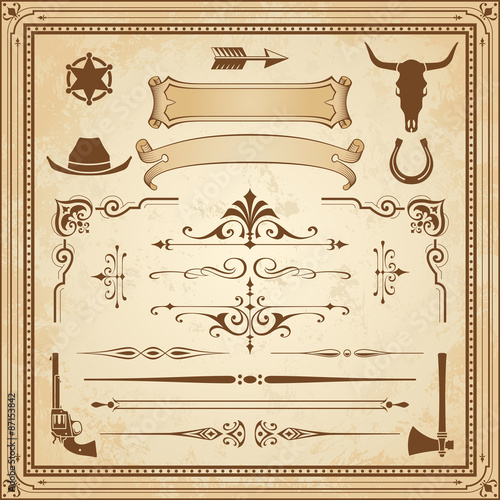 Vector Wild West Ornaments
