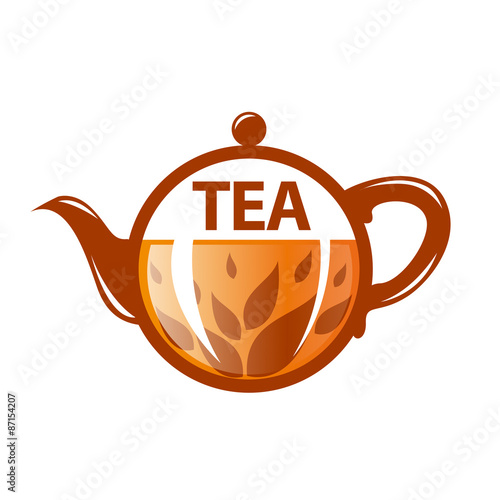 vector logo round glass teapot