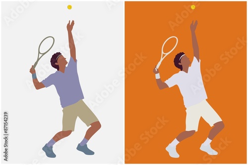 slhouette tennis player service