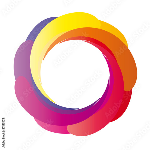 Farbiger Kreis in verschiedenen farben - Gelborange Töne - Farbverlauf