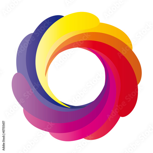 Farbiger Kreis in verschiedenen farben - Gelborange Töne - Farbverlauf