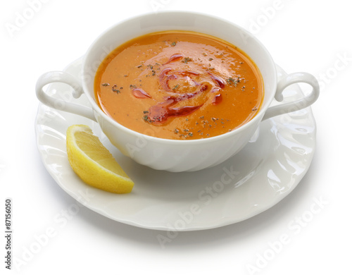 red lentil soup, mercimek corbasi, turkish cuisine   © uckyo