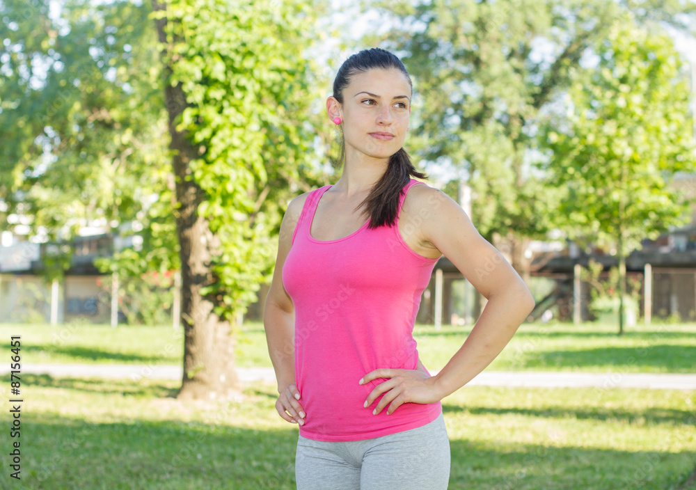 Fitness, Sporty ,Healthy Lifestyle , Smiling Female Relaxing Fitness, Sporty ,Healthy Lifestyle , Smiling Female Relaxing