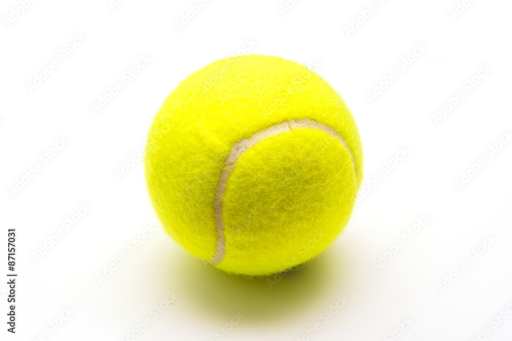 green tennis ball on white background