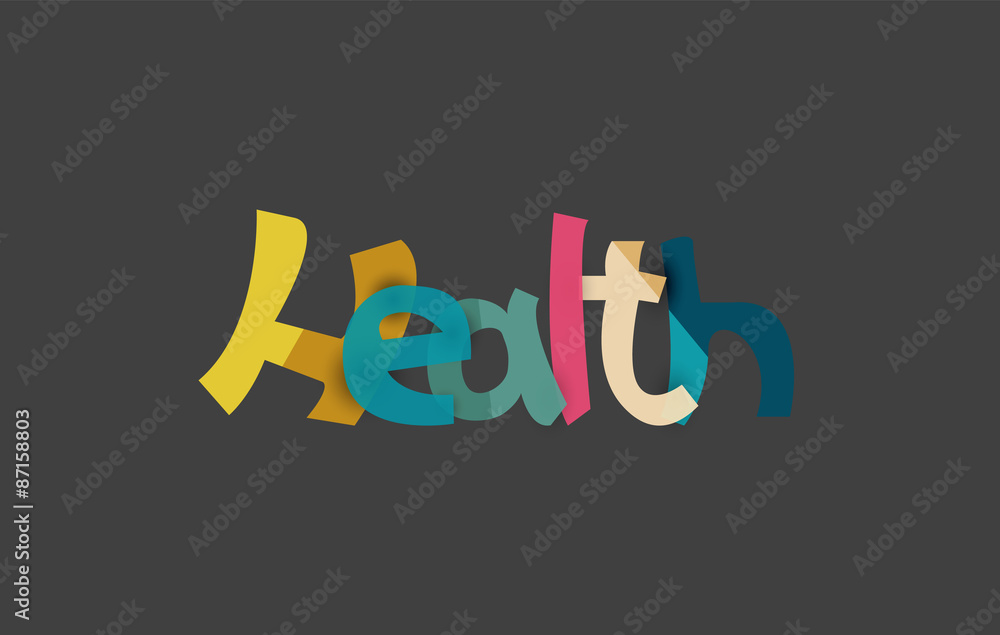 Health word, drawn lettering typographic element Health word, drawn lettering typographic element