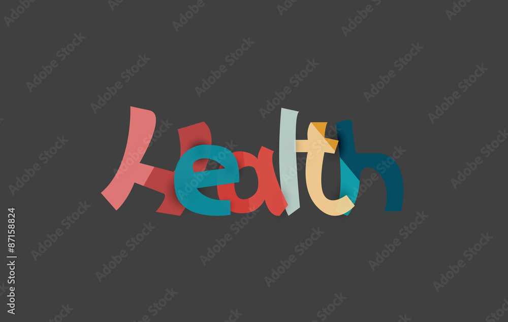 Health word, drawn lettering typographic element Health word, drawn lettering typographic element