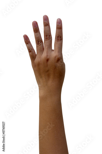 Women hand isolated on a white background