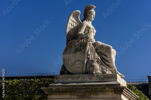Angel statue at Triumphal Arch (Arc de Triomphe du Carrousel).