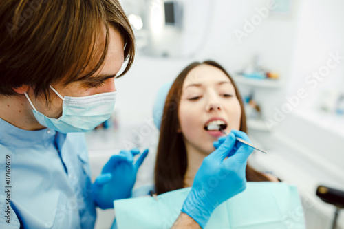 Inspection teeth the girl