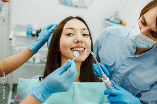 Inspection teeth the girl