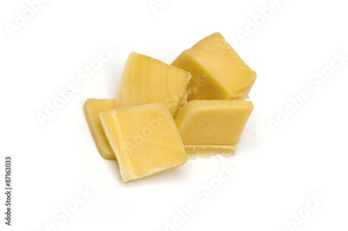 cheese on the white background