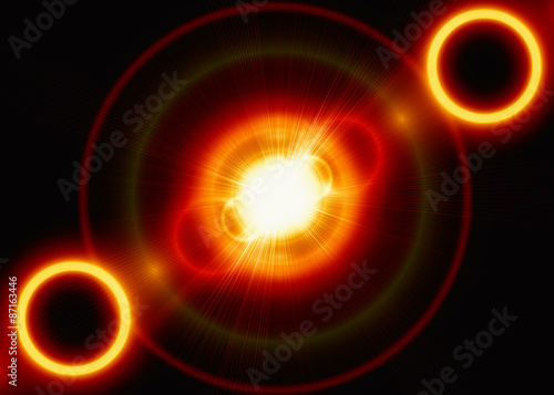 Abstract background with fiery rings