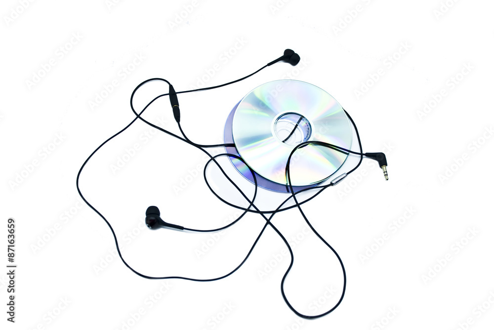 Obraz premium Headphones and discs