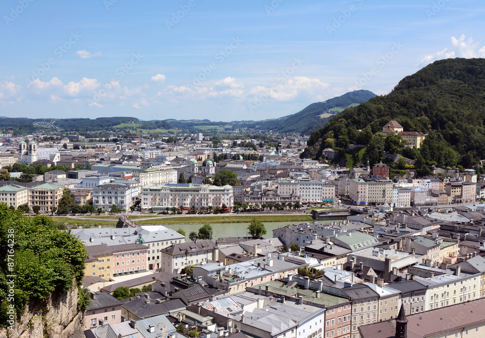 View across the Austrian city of Salzburg