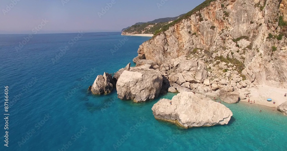Aerial view of people enjoying on the Greek Lefkada sandy beach
Aerial view of people enjoying on the Greek Lefkada sandy beach