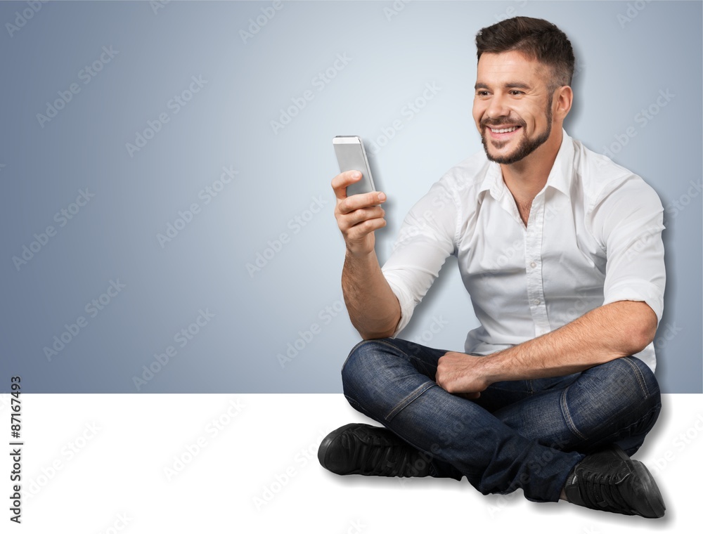 Phone, man, texting.