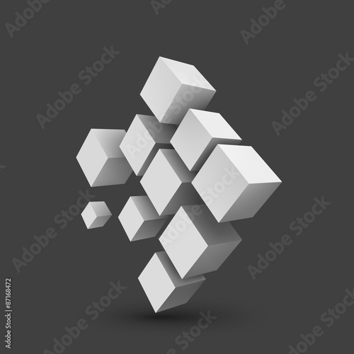 Composition of 3d cubes.