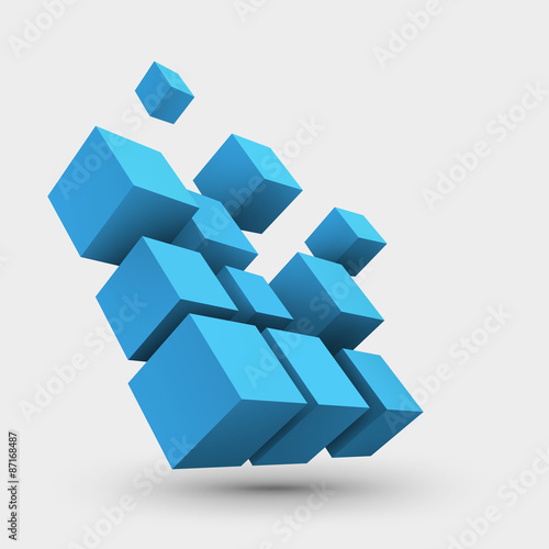 Composition of 3d cubes.
