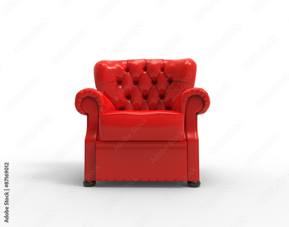 Fototapeta premium Luxury vintage red armchair on white background And Isolated V02